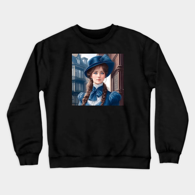 Edwardian Woman Crewneck Sweatshirt by AICreativeArts